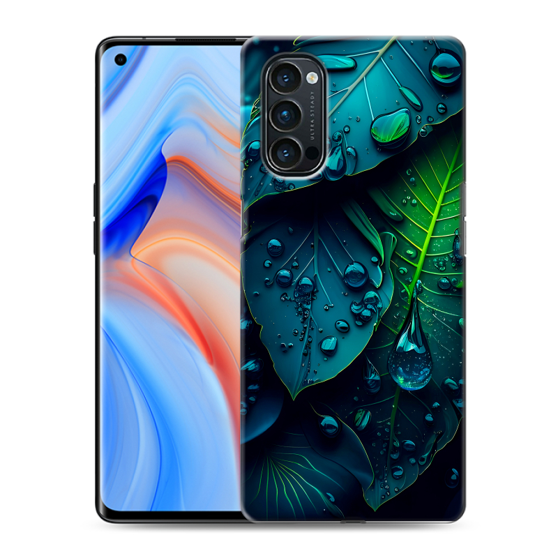 Силиконовый чехол на OPPO Reno4 Pro с принтом Листья Силиконовый чехол на OPPO Reno4 Pro с принтом Листья
