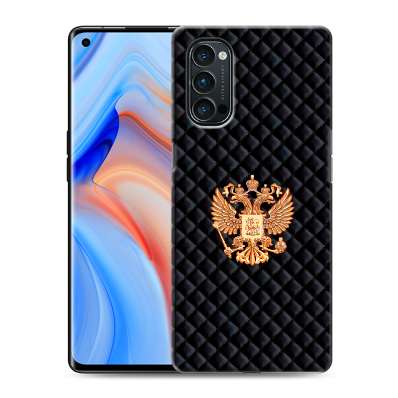 Пластиковый чехол на OPPO Reno4 Pro с принтом Герб России принт Пластиковый чехол на OPPO Reno4 Pro с принтом Герб России принт