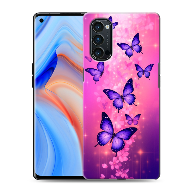 Силиконовый чехол на OPPO Reno4 Pro с принтом Бабочки Силиконовый чехол на OPPO Reno4 Pro с принтом Бабочки
