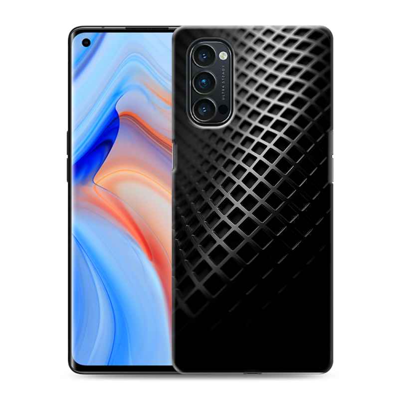 Силиконовый чехол на OPPO Reno4 Pro с принтом Текстура металла Силиконовый чехол на OPPO Reno4 Pro с принтом Текстура металла