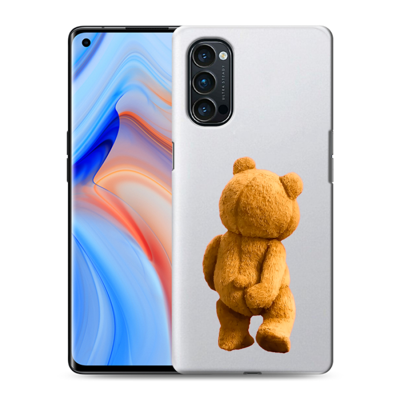 Силиконовый противоударный чехол на OPPO Reno4 Pro с принтом Медведь Силиконовый противоударный чехол на OPPO Reno4 Pro с принтом Медведь