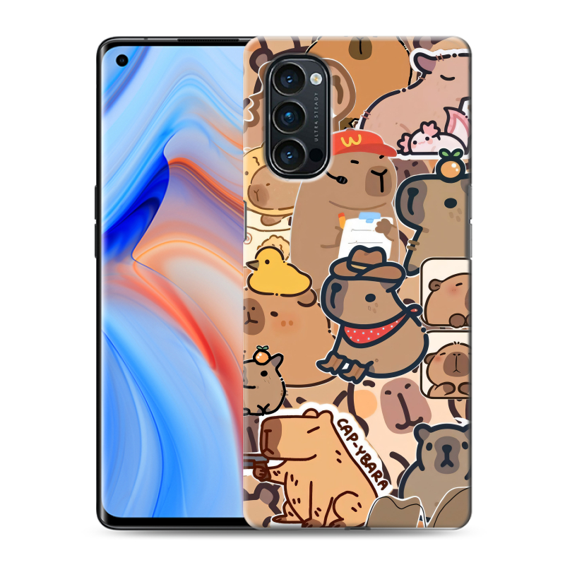 Силиконовый чехол на OPPO Reno4 Pro с принтом капибара Силиконовый чехол на OPPO Reno4 Pro с принтом капибара