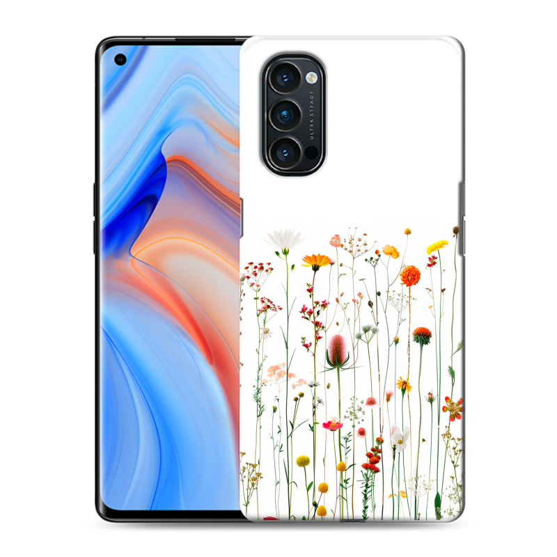 Силиконовый чехол на OPPO Reno4 Pro с принтом цветы Силиконовый чехол на OPPO Reno4 Pro с принтом цветы