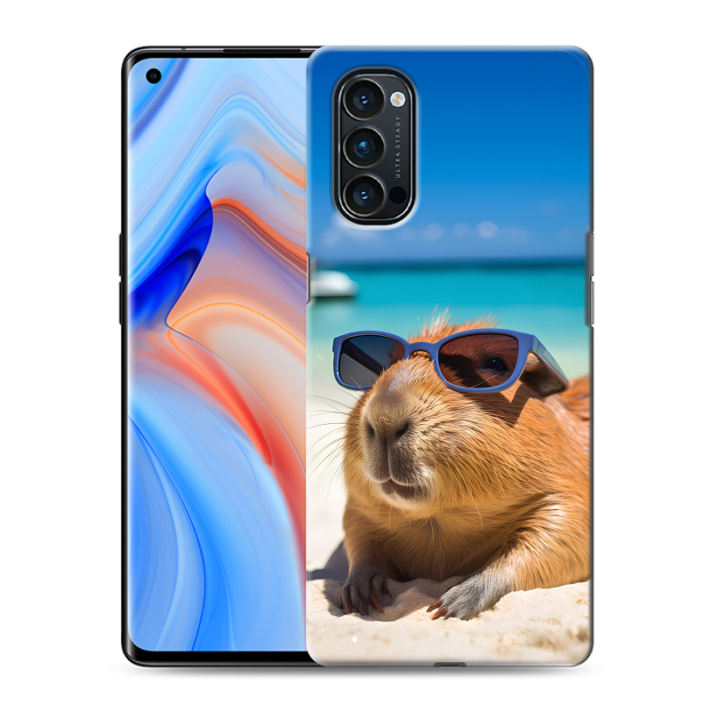 Пластиковый чехол на OPPO Reno4 Pro с принтом Капибара Пластиковый чехол на OPPO Reno4 Pro с принтом Капибара