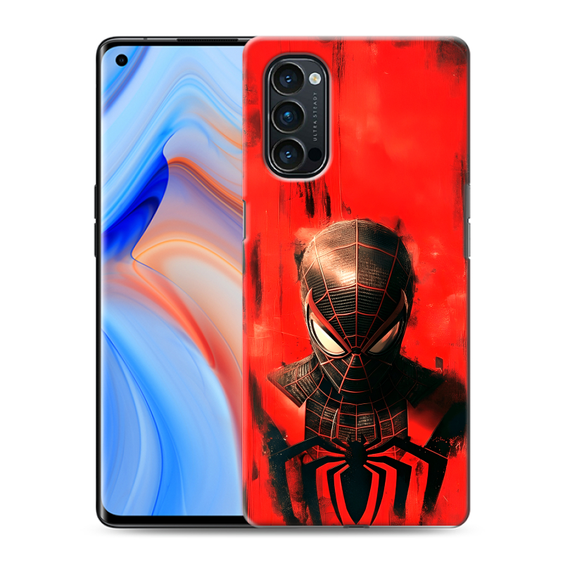 Силиконовый чехол на OPPO Reno4 Pro с принтом человек паук spiderman Силиконовый чехол на OPPO Reno4 Pro с принтом человек паук spiderman