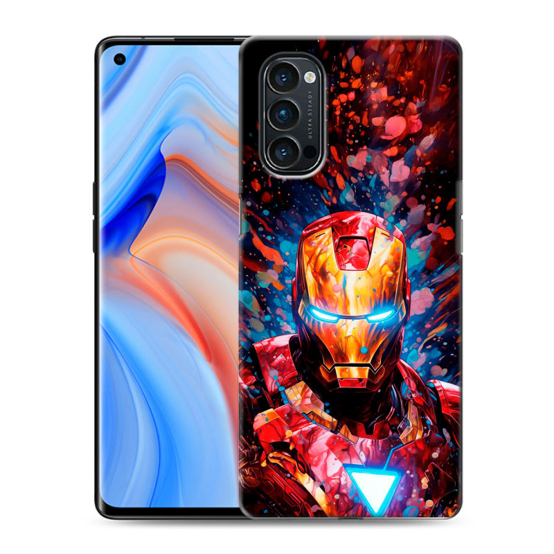 Силиконовый противоударный чехол на OPPO Reno4 Pro с принтом Железный человек Ironman Силиконовый противоударный чехол на OPPO Reno4 Pro с принтом Железный человек Ironman