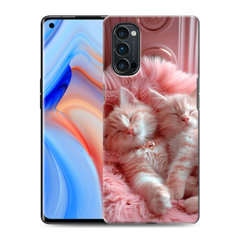 Пластиковый чехол на OPPO Reno4 Pro с принтом котята котики Пластиковый чехол на OPPO Reno4 Pro с принтом котята котики