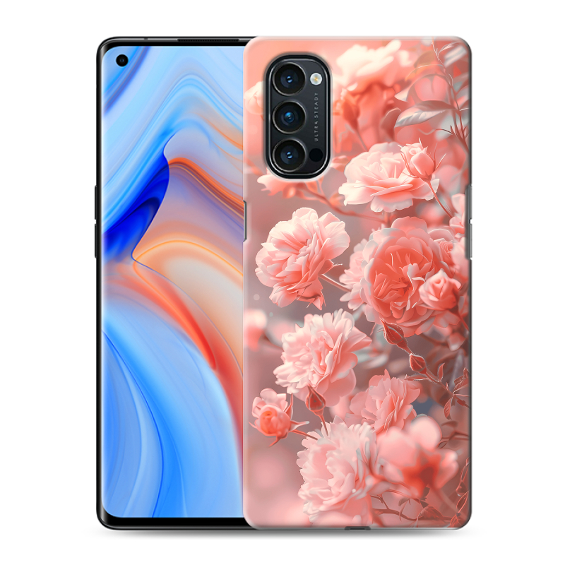 Силиконовый чехол на OPPO Reno4 Pro с принтом Розы цветы Силиконовый чехол на OPPO Reno4 Pro с принтом Розы цветы