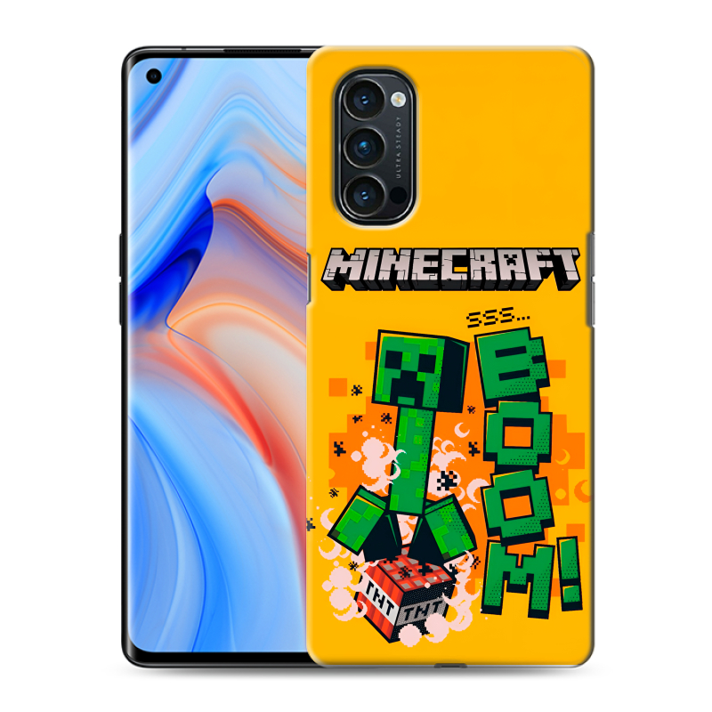 Силиконовый противоударный чехол на OPPO Reno4 Pro с принтом Майнкрафт Minecraft Силиконовый противоударный чехол на OPPO Reno4 Pro с принтом Майнкрафт Minecraft