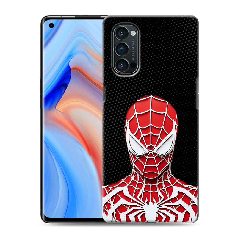 Силиконовый противоударный чехол на OPPO Reno4 Pro с принтом человек паук spiderman Силиконовый противоударный чехол на OPPO Reno4 Pro с принтом человек паук spiderman