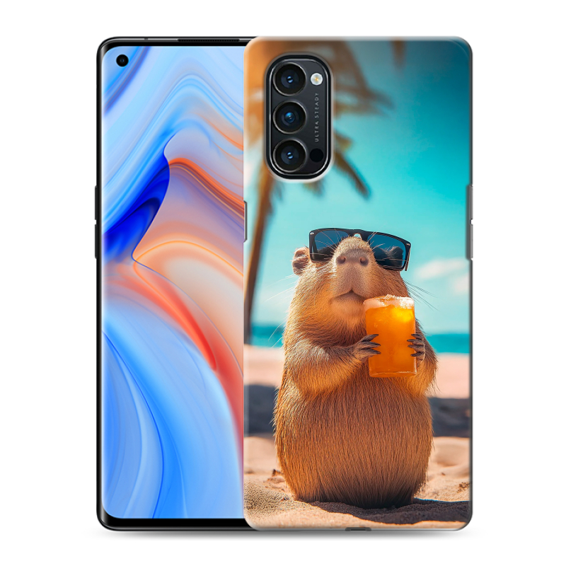 Силиконовый чехол на OPPO Reno4 Pro с принтом Капибара Силиконовый чехол на OPPO Reno4 Pro с принтом Капибара