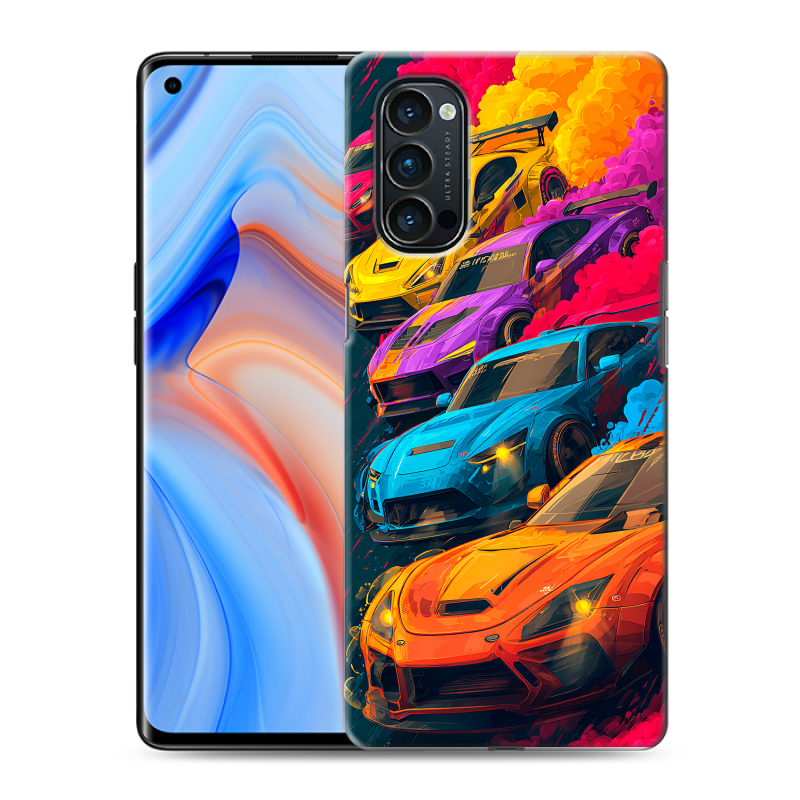 Силиконовый чехол на OPPO Reno4 Pro с принтом Тачки Силиконовый чехол на OPPO Reno4 Pro с принтом Тачки