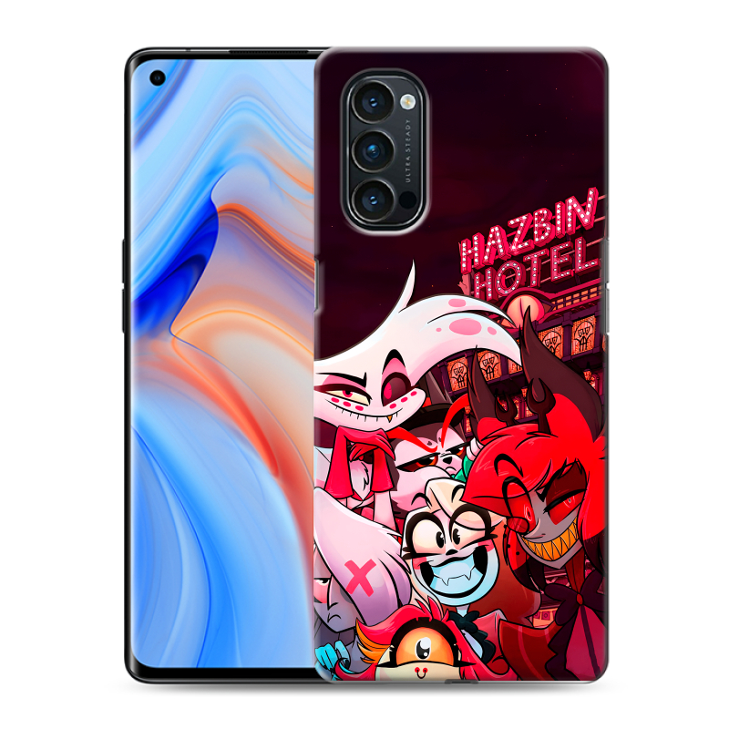 Силиконовый противоударный чехол на OPPO Reno4 Pro с принтом Hazbin Hotel Отель Хазбин Силиконовый противоударный чехол на OPPO Reno4 Pro с принтом Hazbin Hotel Отель Хазбин