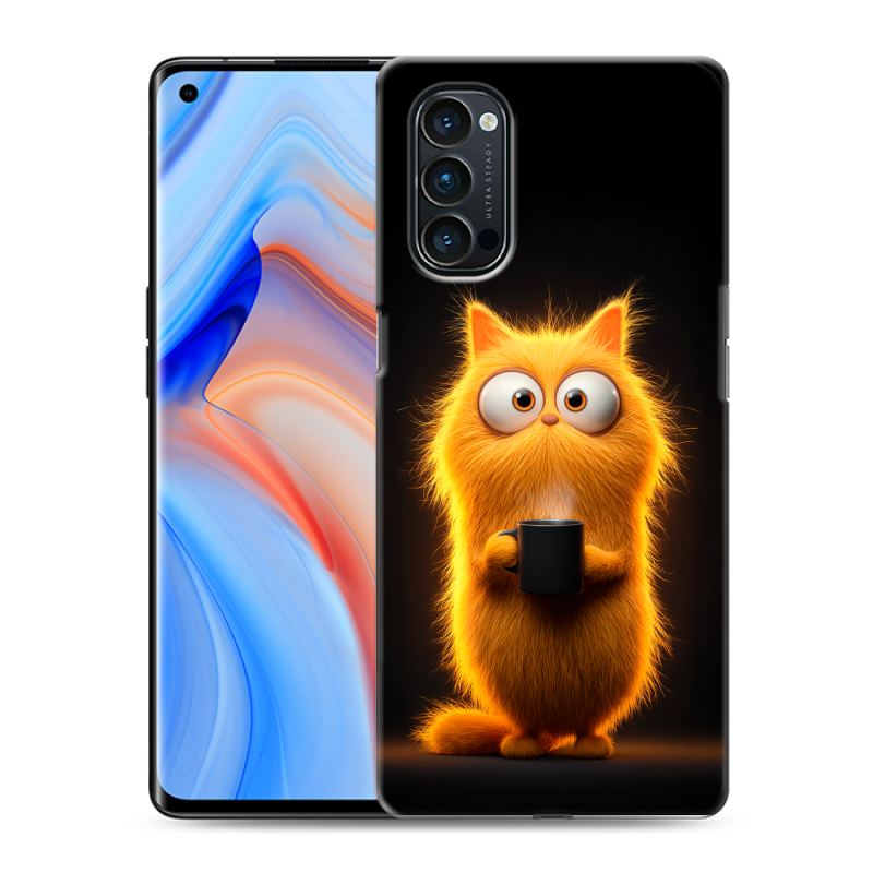 Силиконовый чехол на OPPO Reno4 Pro с принтом Смешной кот Силиконовый чехол на OPPO Reno4 Pro с принтом Смешной кот