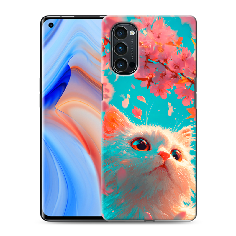 Силиконовый чехол на OPPO Reno4 Pro с принтом Красивый кот Силиконовый чехол на OPPO Reno4 Pro с принтом Красивый кот