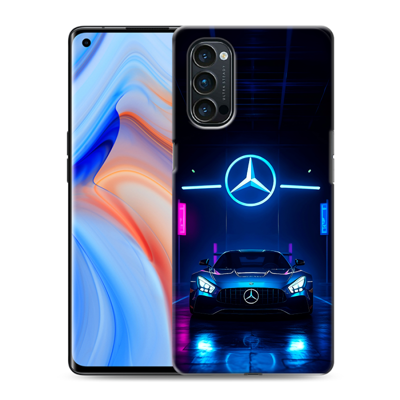 Силиконовый противоударный чехол на OPPO Reno4 Pro с принтом Mercedes Мерседес Силиконовый противоударный чехол на OPPO Reno4 Pro с принтом Mercedes Мерседес