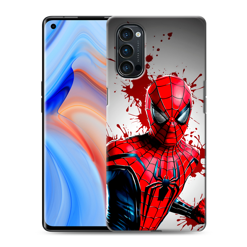 Пластиковый чехол на OPPO Reno4 Pro с принтом Spiderman Человек паук Пластиковый чехол на OPPO Reno4 Pro с принтом Spiderman Человек паук