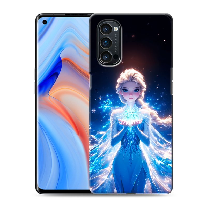 Силиконовый противоударный чехол на OPPO Reno4 Pro с принтом Холодное сердце Frozen Силиконовый противоударный чехол на OPPO Reno4 Pro с принтом Холодное сердце Frozen