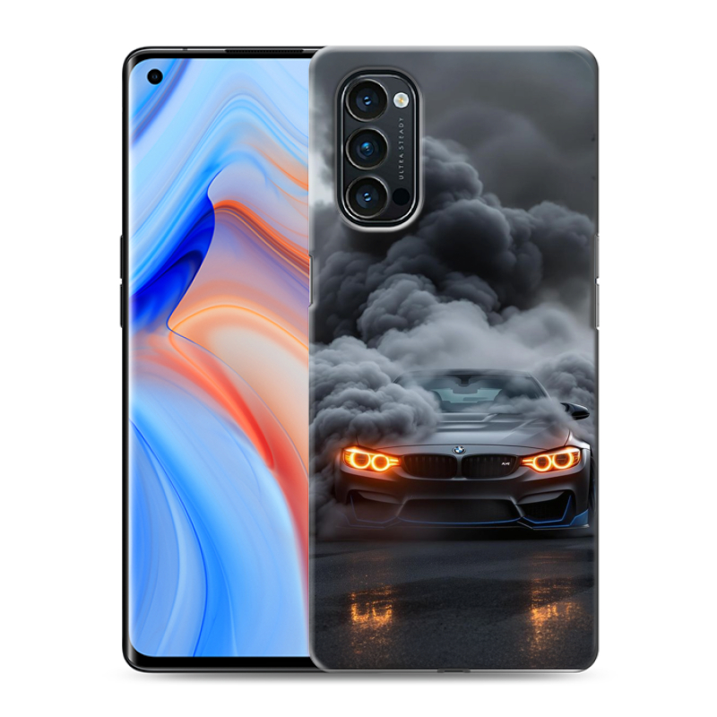 Пластиковый чехол на OPPO Reno4 Pro с принтом BMW БМВ Пластиковый чехол на OPPO Reno4 Pro с принтом BMW БМВ