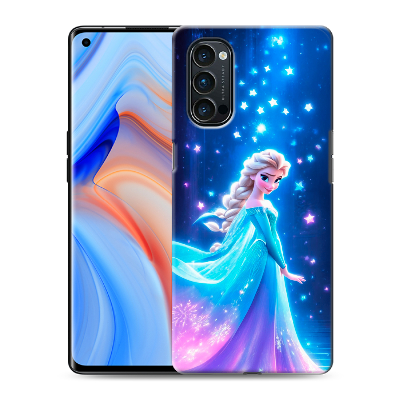 Силиконовый противоударный чехол на OPPO Reno4 Pro с принтом Холодное сердце Frozen Силиконовый противоударный чехол на OPPO Reno4 Pro с принтом Холодное сердце Frozen