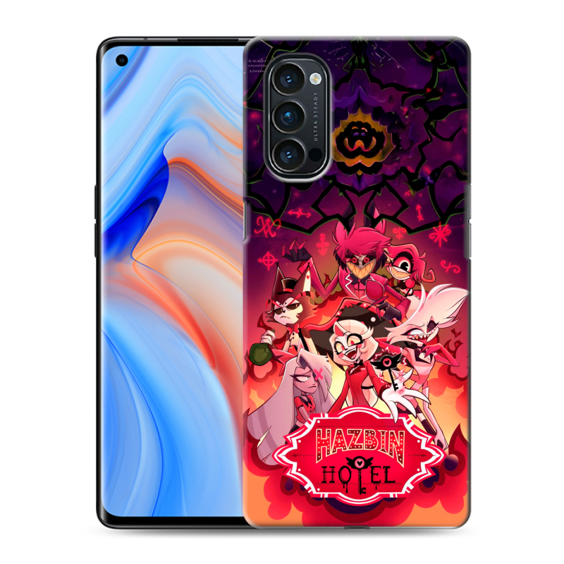 Силиконовый противоударный чехол на OPPO Reno4 Pro с принтом Hazbin Hotel Отель Хазбин Силиконовый противоударный чехол на OPPO Reno4 Pro с принтом Hazbin Hotel Отель Хазбин