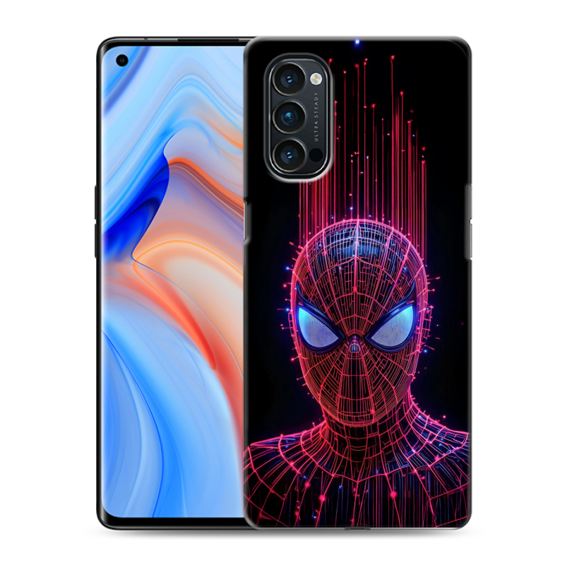 Пластиковый чехол на OPPO Reno4 Pro с принтом Spiderman Человек паук Пластиковый чехол на OPPO Reno4 Pro с принтом Spiderman Человек паук