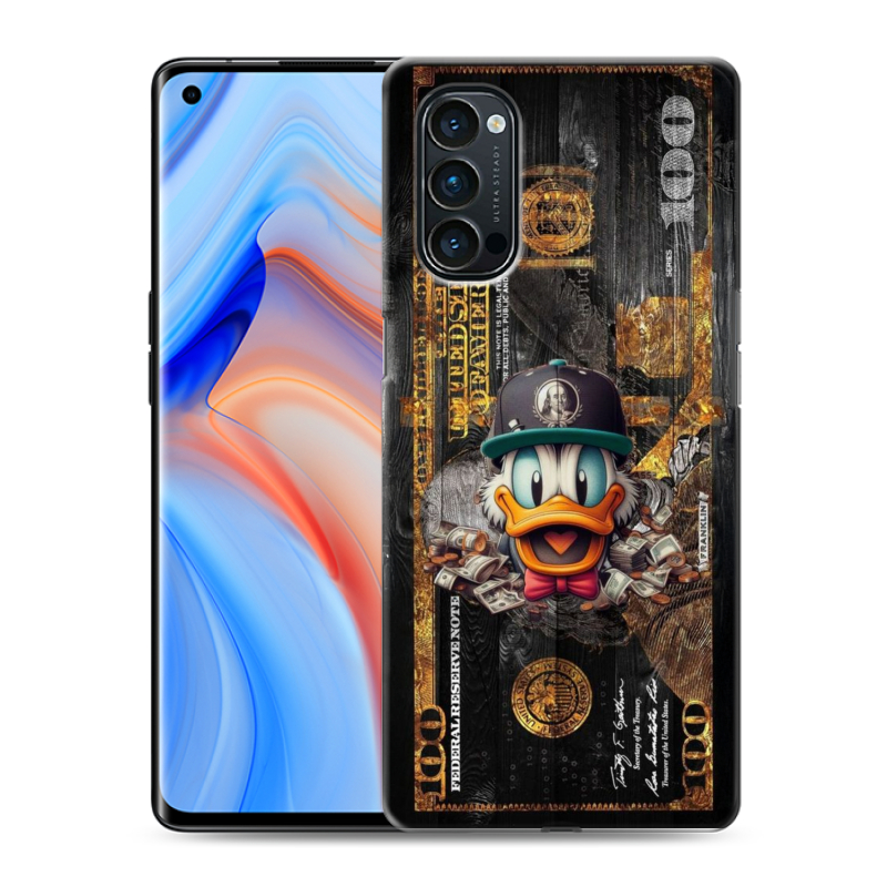Пластиковый чехол на OPPO Reno4 Pro с принтом Дональд Дак Доллар Пластиковый чехол на OPPO Reno4 Pro с принтом Дональд Дак Доллар
