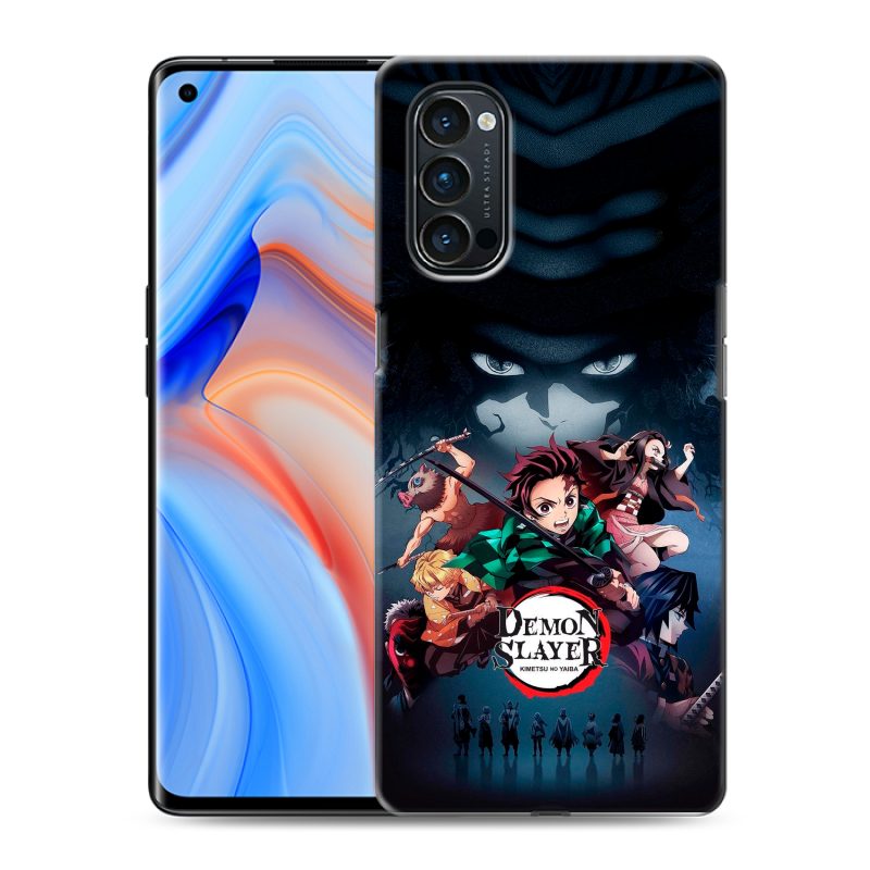 Пластиковый чехол на OPPO Reno4 Pro с принтом Demon Slayer Клинок рассекающий демонов Пластиковый чехол на OPPO Reno4 Pro с принтом Demon Slayer Клинок рассекающий демонов