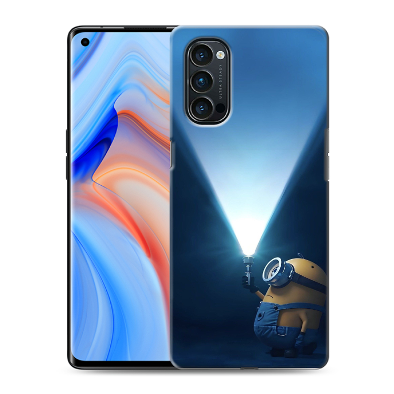 Силиконовый чехол на OPPO Reno4 Pro с принтом Миньоны Силиконовый чехол на OPPO Reno4 Pro с принтом Миньоны