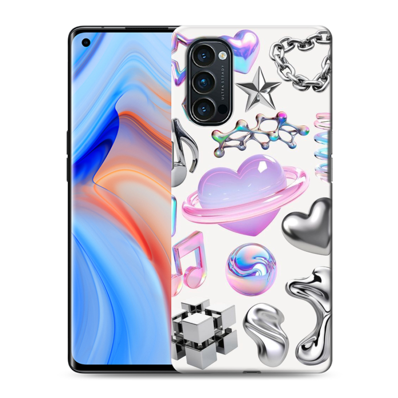 Силиконовый противоударный чехол на OPPO Reno4 Pro с принтом Y2K Силиконовый противоударный чехол на OPPO Reno4 Pro с принтом Y2K