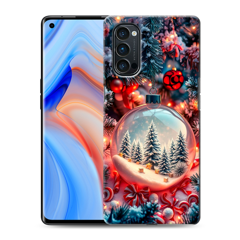 Пластиковый чехол на OPPO Reno4 Pro с принтом Новый год Пластиковый чехол на OPPO Reno4 Pro с принтом Новый год