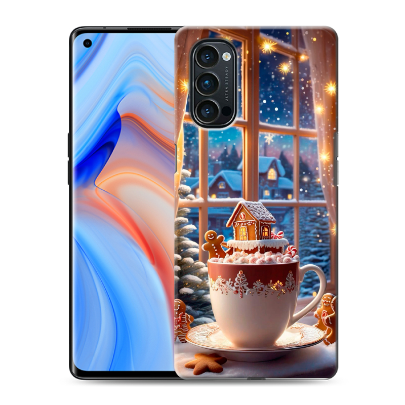 Пластиковый чехол на OPPO Reno4 Pro с принтом Новый год Пластиковый чехол на OPPO Reno4 Pro с принтом Новый год