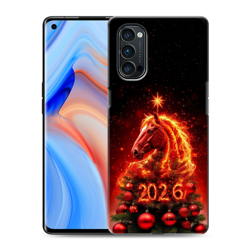 Пластиковый чехол на OPPO Reno4 Pro с принтом Новый год Пластиковый чехол на OPPO Reno4 Pro с принтом Новый год