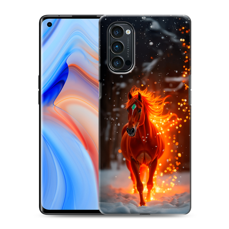 Силиконовый чехол на OPPO Reno4 Pro с принтом Новый год Силиконовый чехол на OPPO Reno4 Pro с принтом Новый год
