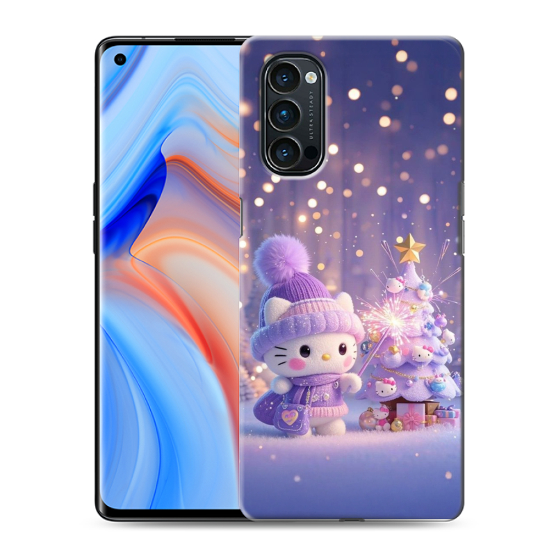 Пластиковый чехол на OPPO Reno4 Pro с принтом Новый год Пластиковый чехол на OPPO Reno4 Pro с принтом Новый год