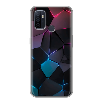 Силиконовый чехол на OPPO A53 с принтом Геометрия неона Силиконовый чехол на OPPO A53 с принтом Геометрия неона