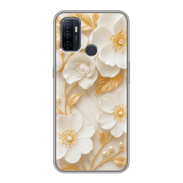 Силиконовый чехол на OPPO A53 с принтом Цветы Силиконовый чехол на OPPO A53 с принтом Цветы