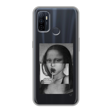 Силиконовый чехол на OPPO A53 с принтом Мона Лиза Силиконовый чехол на OPPO A53 с принтом Мона Лиза