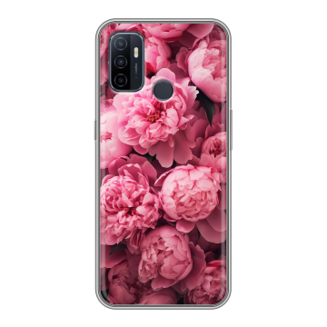 Силиконовый чехол на OPPO A53 с принтом цветы пионы Силиконовый чехол на OPPO A53 с принтом цветы пионы