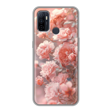 Силиконовый чехол на OPPO A53 с принтом Розовые розы Силиконовый чехол на OPPO A53 с принтом Розовые розы