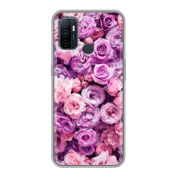 Силиконовый чехол на OPPO A53 с принтом лавандовые розы Силиконовый чехол на OPPO A53 с принтом лавандовые розы