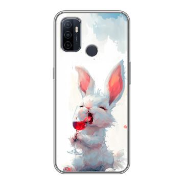 Силиконовый чехол на OPPO A53 с принтом кролик зайчик Силиконовый чехол на OPPO A53 с принтом кролик зайчик