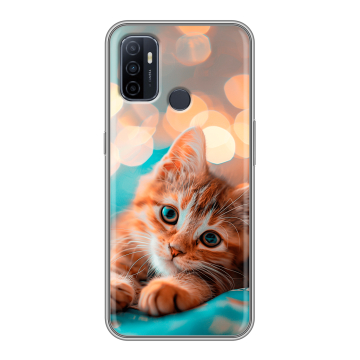 Силиконовый чехол на OPPO A53 с принтом котик Силиконовый чехол на OPPO A53 с принтом котик