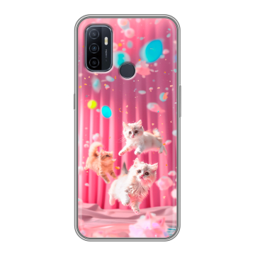 Силиконовый чехол на OPPO A53 с принтом милые котики Силиконовый чехол на OPPO A53 с принтом милые котики
