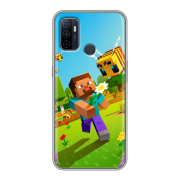 Силиконовый чехол на OPPO A53 с принтом Майнкрафт Minecraft