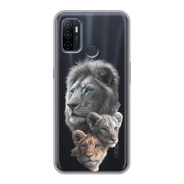Силиконовый чехол на OPPO A53 с принтом Львы Силиконовый чехол на OPPO A53 с принтом Львы