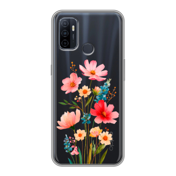 Силиконовый чехол на OPPO A53 с принтом Цветы Силиконовый чехол на OPPO A53 с принтом Цветы