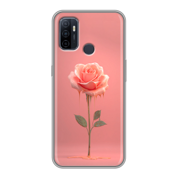 Силиконовый чехол на OPPO A53 с принтом Розовая роза Силиконовый чехол на OPPO A53 с принтом Розовая роза