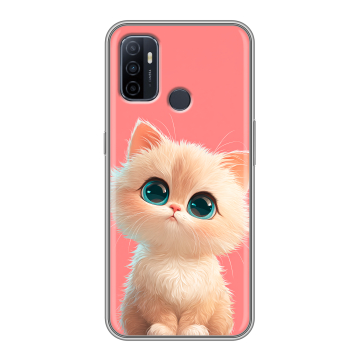 Силиконовый чехол на OPPO A53 с принтом Розовый котенок Силиконовый чехол на OPPO A53 с принтом Розовый котенок