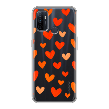 Силиконовый чехол на OPPO A53 с принтом Сердечки Силиконовый чехол на OPPO A53 с принтом Сердечки